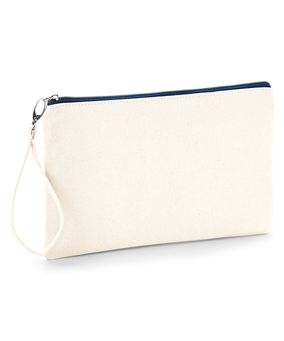 Canvas wristlet pouch | natural/navy
