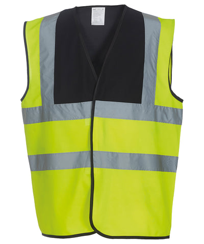 Hi-vis 2-band-and-braces waistcoat (HVW100) | black yoke/yellow