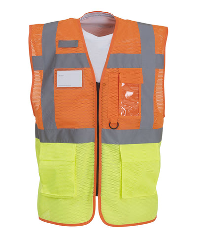 Hi-vis top cool open-mesh executive waistcoat (HVW820) | Orange/Yellow