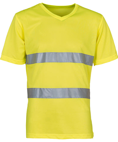 Hi-vis top cool super light v-neck t-shirt (HVJ910) | yellow