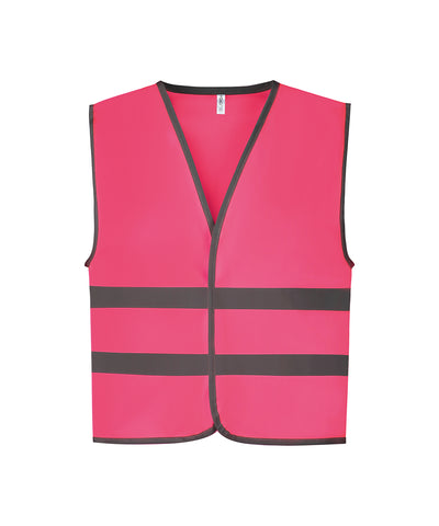 Hi-vis reflective border kids waistcoat (HVW102CH) | fluo pink