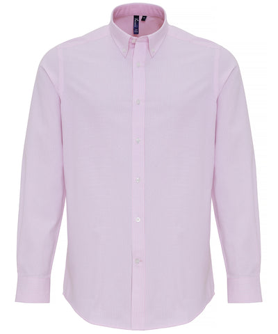 Cotton-rich Oxford stripes shirt | white/pink