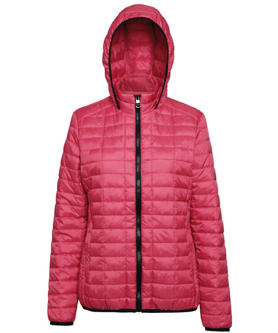 Womens honeycomb hooded jacket | red