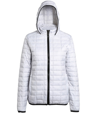 Womens honeycomb hooded jacket | white