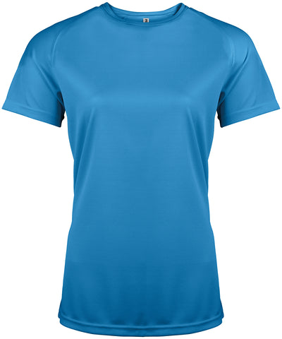 Ladies short-sleeved sports T-shirt | aqua blue