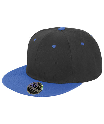 Bronx original flat peak snapback dual colour cap | black/azure