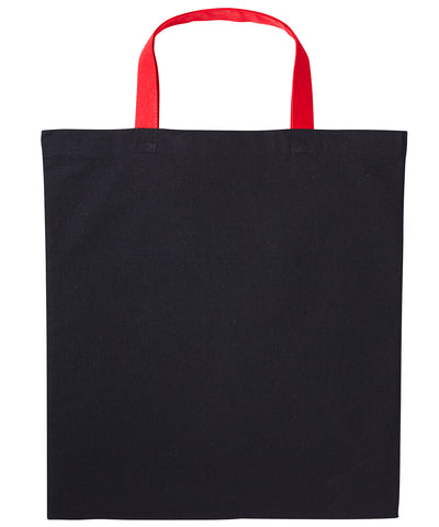 Varsity cotton shopper short handle | black/fire red