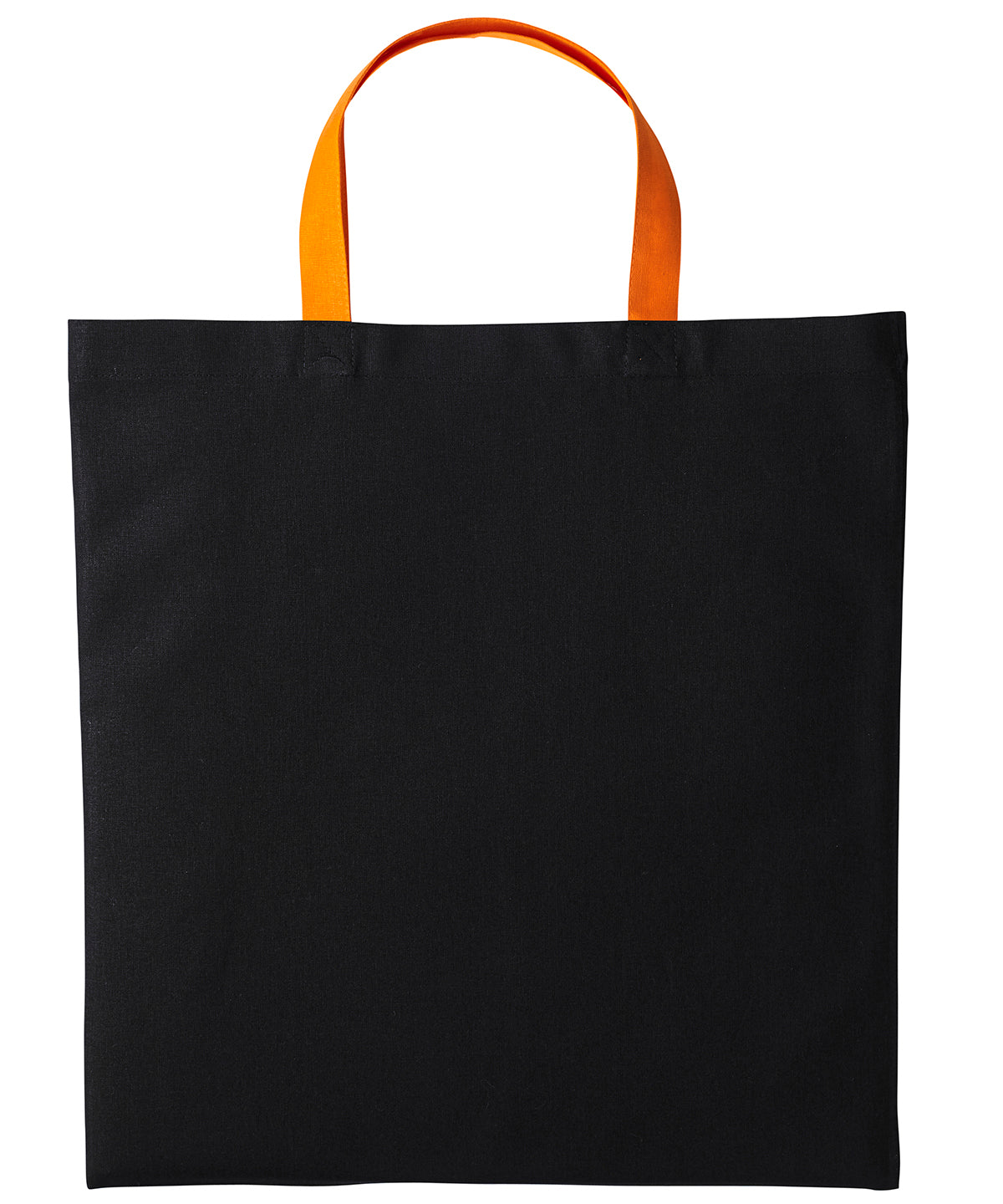Varsity cotton shopper short handle | black/orange