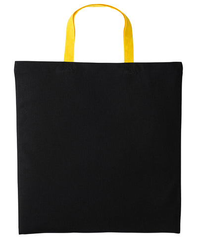 Varsity cotton shopper short handle | black/sunflower