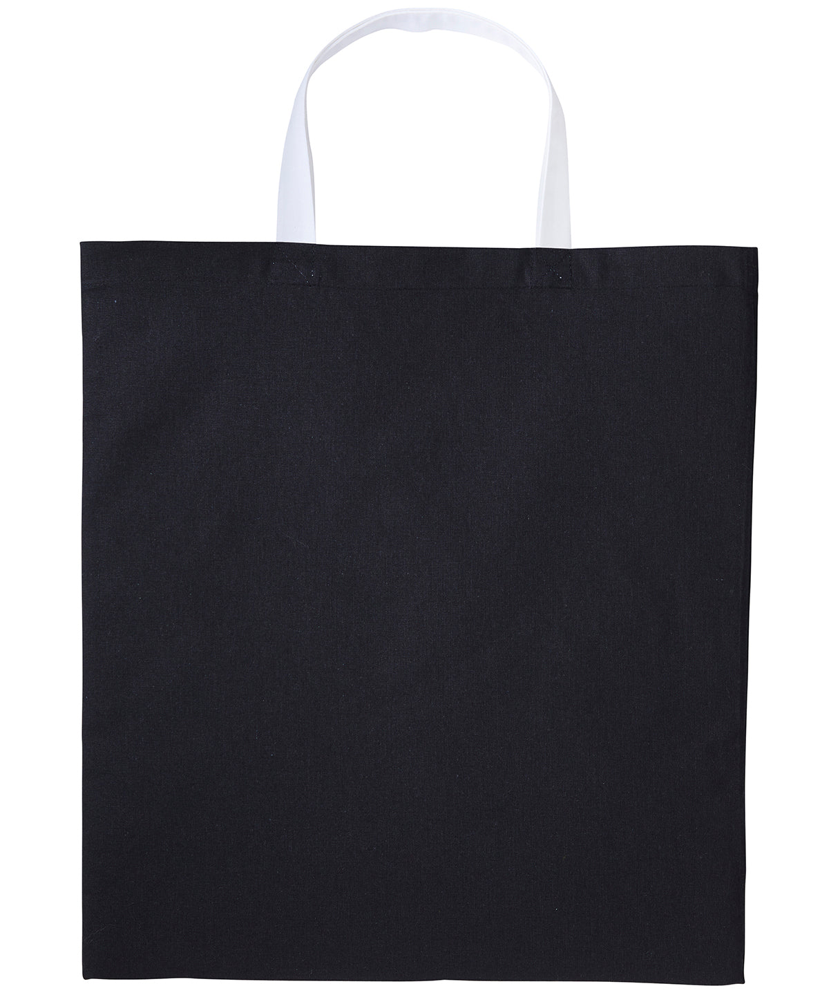 Varsity cotton shopper short handle | black/white
