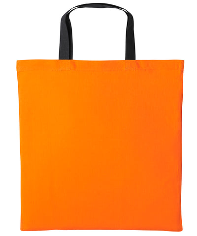 Varsity cotton shopper short handle | orange/black