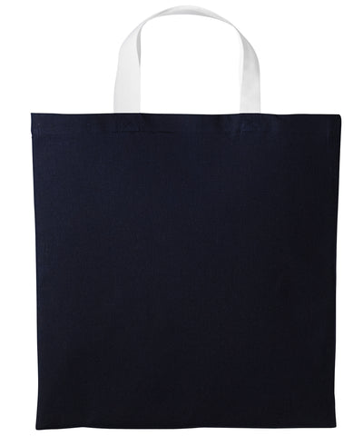 Varsity cotton shopper short handle | oxford navy/white