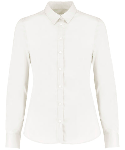 Womens stretch Oxford shirt long-sleeved (tailored fit) | white