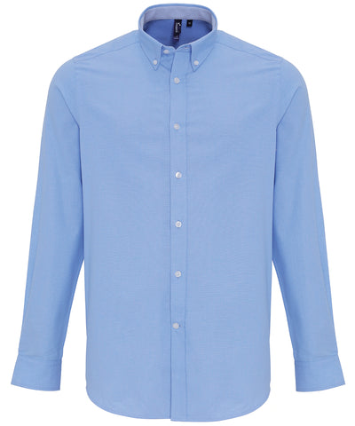 Cotton-rich Oxford stripes shirt | oxford blue