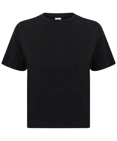 Womens cropped boxy T | black