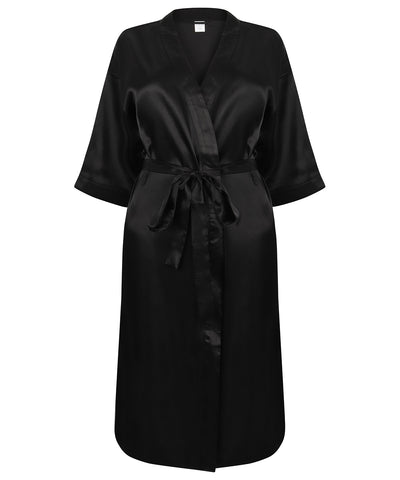 Womens satin robe | black