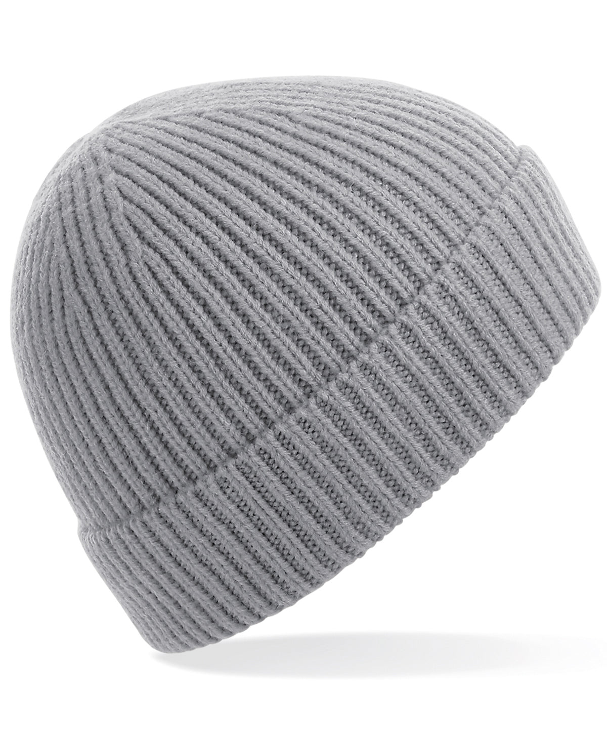 Engineered knit ribbed beanie | light grey