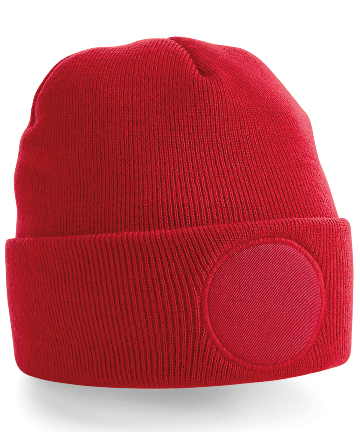 Circular patch beanie | classic red