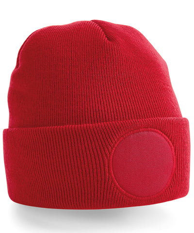 Circular patch beanie | classic red