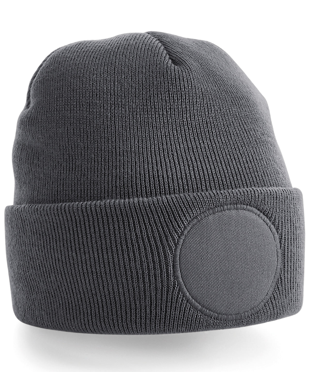 Circular patch beanie | graphite grey