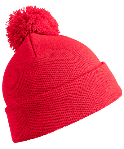 Junior pom pom beanie | red