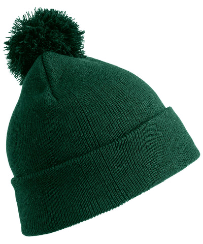 Pom pom beanie | bottle green