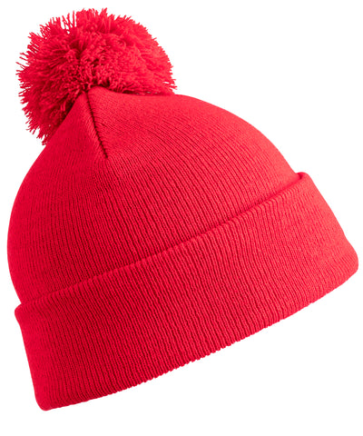 Pom pom beanie | red