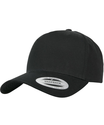 5-panel curved classic snapback (7707) | black