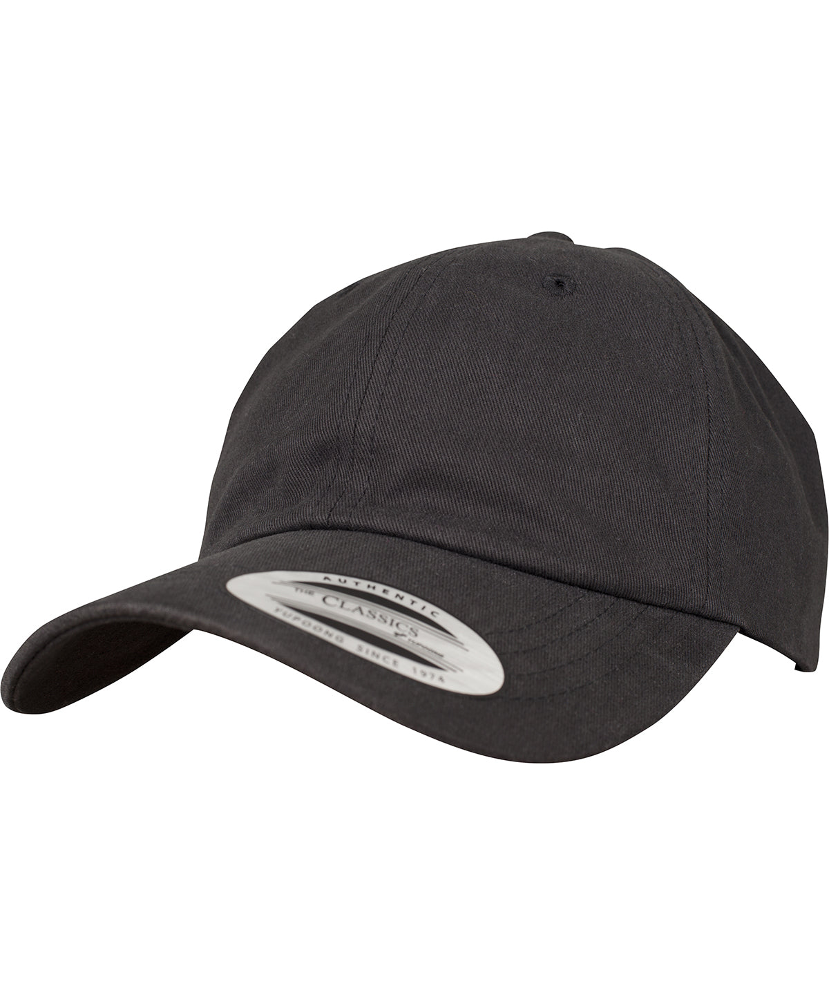 Peached cotton twill dad cap (6245PT) | black