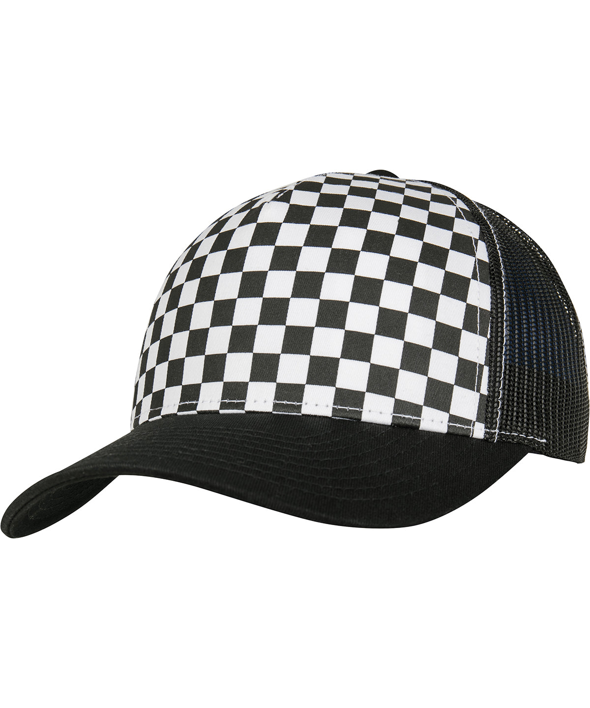 Checkerboard retro trucker (6506CB) | black/white