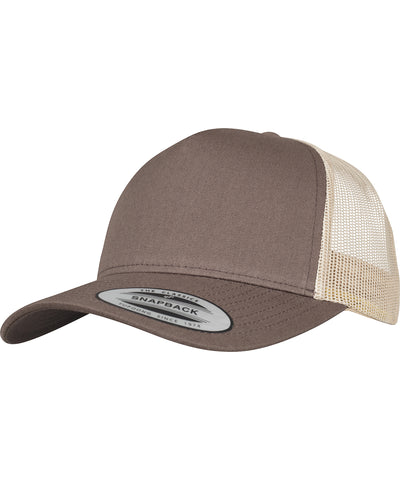 5-panel retro trucker 2-tone cap (6506T) | brown/khaki