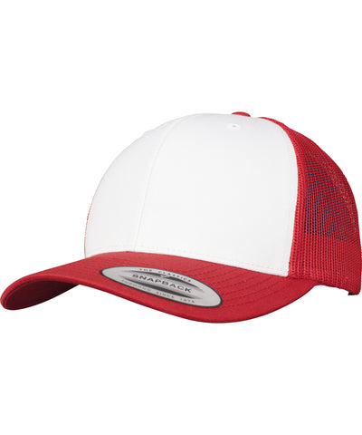 Retro trucker coloured front (6606CF) | red/white/red