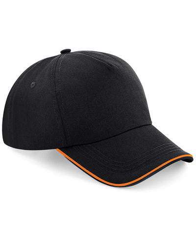 Authentic 5-panel cap - piped peak | black/orange