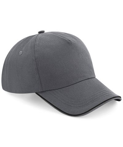 Authentic 5-panel cap - piped peak | graphite grey/black