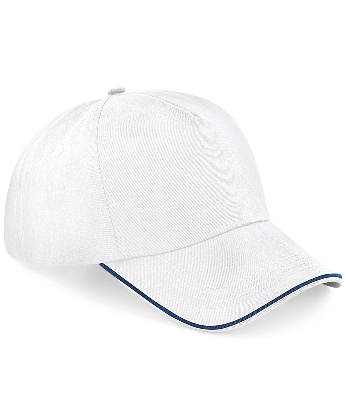Authentic 5-panel cap - piped peak | white/french navy