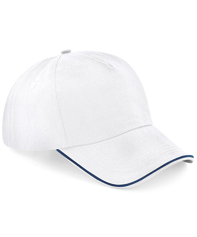 Authentic 5-panel cap - piped peak | white/french navy