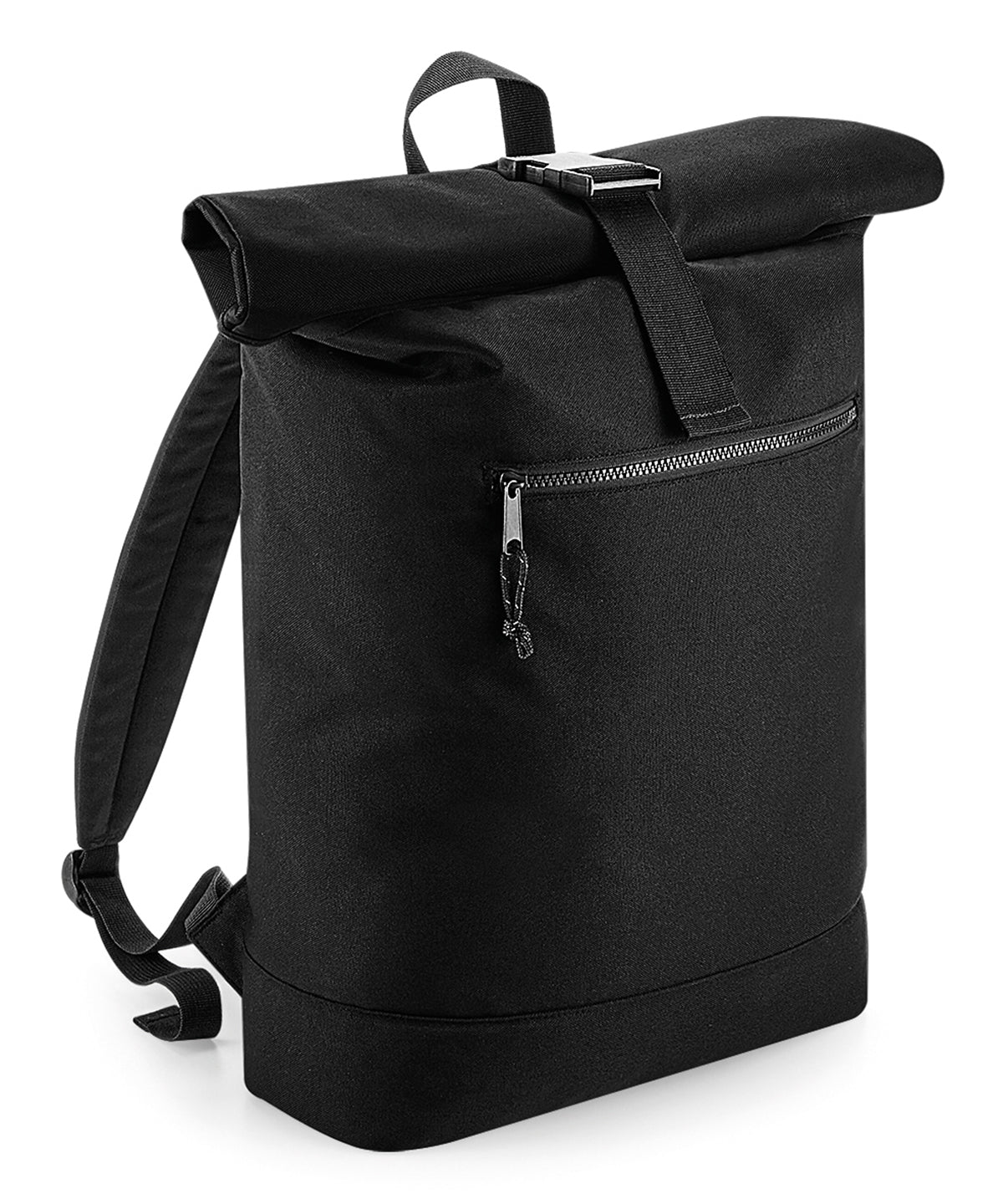 Recycled rolled-top backpack | black