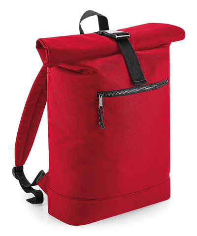 Recycled rolled-top backpack | classic red