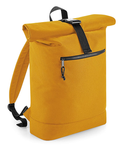 Recycled rolled-top backpack | mustard