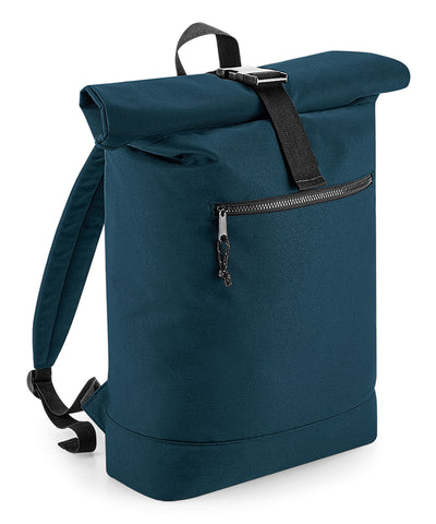 Recycled rolled-top backpack | petrol