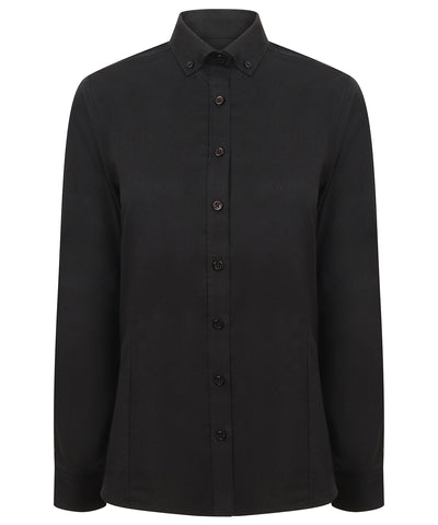Womens modern long sleeve Oxford shirt | black