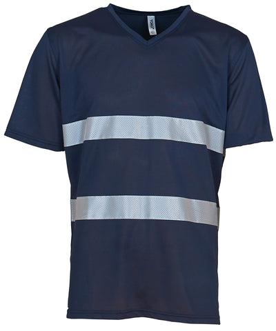 Hi-vis top cool super light v-neck t-shirt (HVJ910) | navy