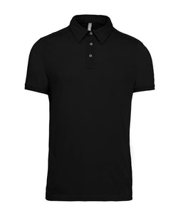 Jersey knit polo shirt | black