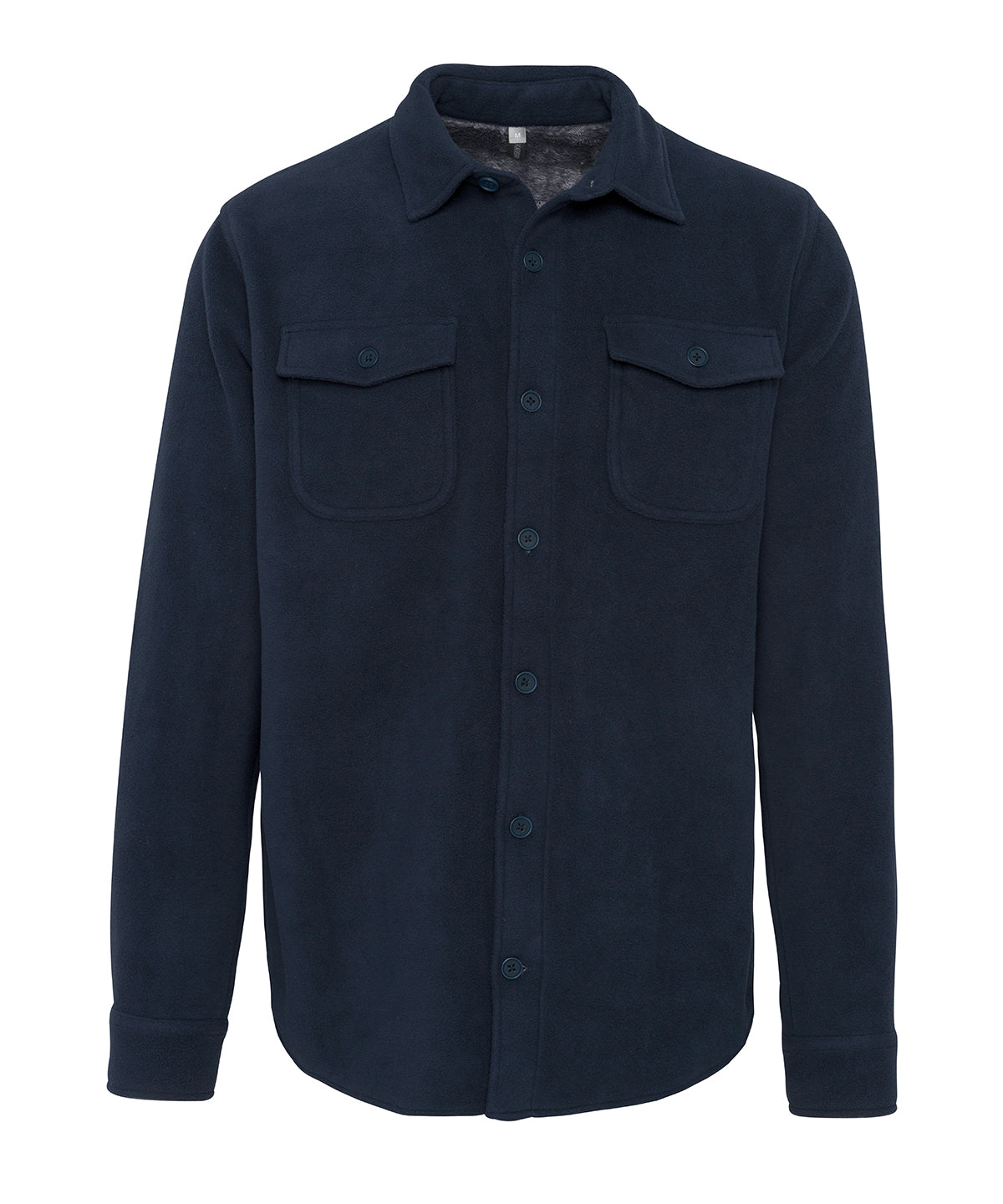 Sherpa-lined fleece overshirt | navy/storm grey
