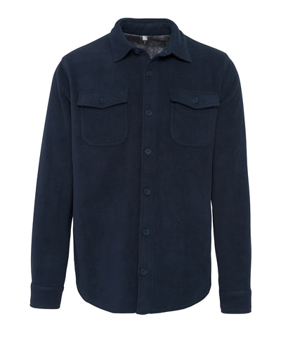Sherpa-lined fleece overshirt | navy/storm grey