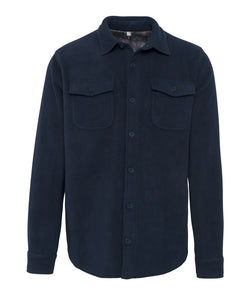 Sherpa-lined fleece overshirt | navy/storm grey