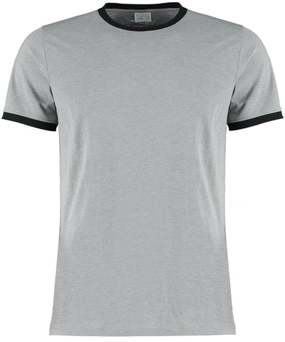 Fashion fit ringer tee | light grey marl/black