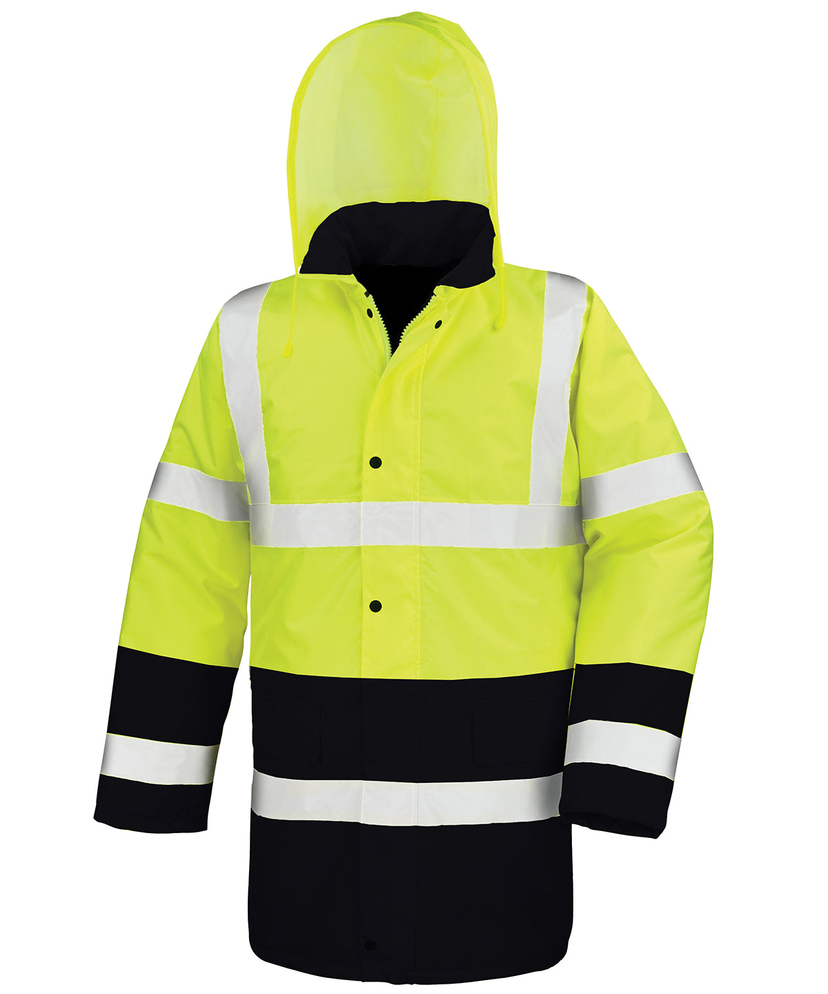 Motorway two-tone safety coat | fluorescent yellow/black