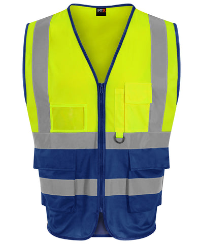 Executive waistcoat | hv yellow/royal blue