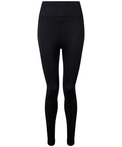 Womens TriDri® seamless 3D fit multi-sport sculpt solid colour leggings | black